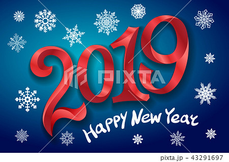 Happy New Year 2019. Greeting card. two thousand  43291697