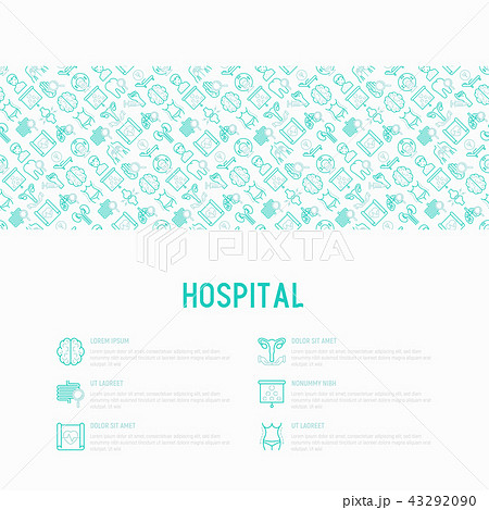 Hospital concept with thin line icons Hospital concept with thin line icons 43292090