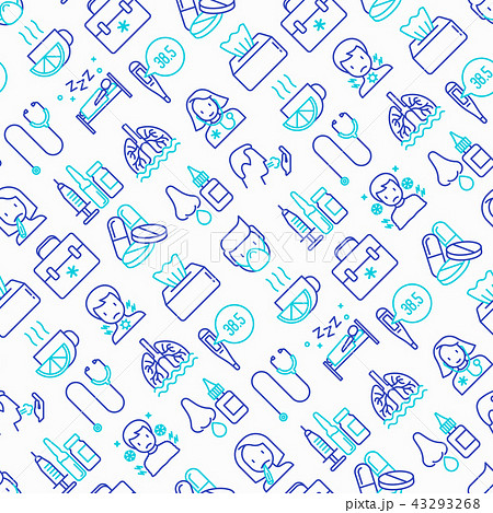 Flu and symptoms seamless pattern 43293268