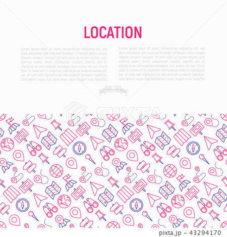 Location concept with thin line icons 43294170