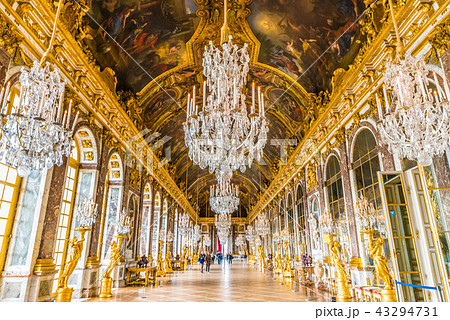 再入荷人気□フランス ベルサイユ宮殿　鏡の間 ★ 額縁付 A3サイズ写真 写真額縁