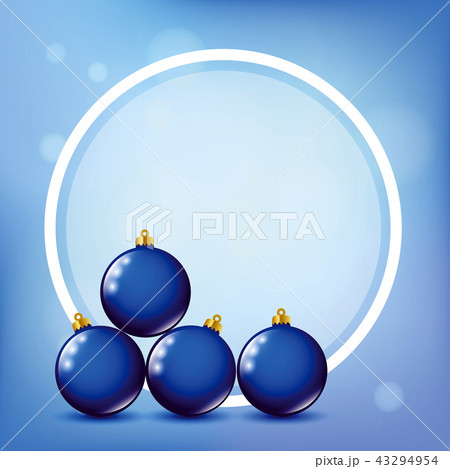 christmas bauble blue colored snowy background 43294954