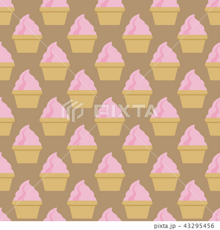 Cupcake vector pattern beige pink art background 43295456