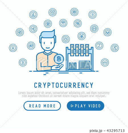 Cryptocurrency concept: man with mining farm 43295713