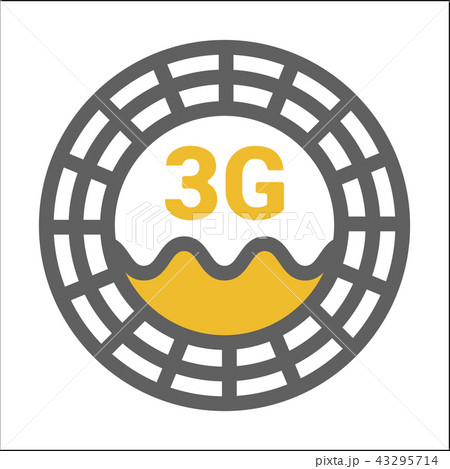 Unusual flat 3g logo icon with geometric pattern 43295714