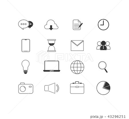 Business icon set isolated 43296251