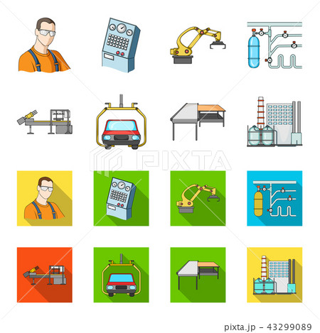 Automotive industry and other web icon in cartoon,flat style.New technologies icons in set 43299089
