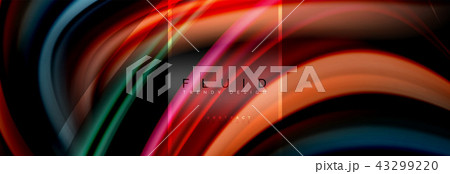 Fluid colors abstract background colorful poster, twisted liquid design on black, colorful marble or 43299220