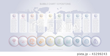 Infographics bubble chart template for 10 position 43299243
