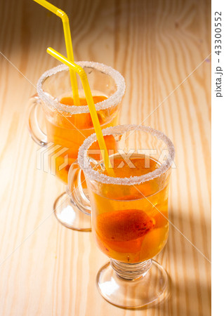 Refreshing drink with fresh apricots 43300552