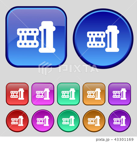 film Icon sign. A set of twelve vintage buttons fo 43301169