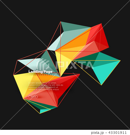 Polygonal geometric design, abstract shape made of triangles, trendy background Polygonal geometric design, abstract shape made of triangles, trendy background 43301911