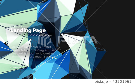 Polygonal geometric design, abstract shape made of triangles, trendy background 43301963