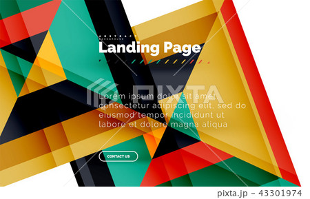 Square shape geometric abstract background, landing page web design template Square shape geometric abstract background, landing page web design template 43301974