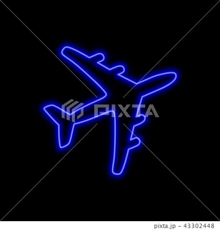 Airplane neon sign. Airplane neon sign. 43302448