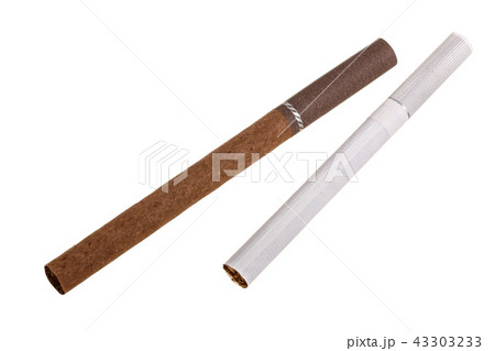 cigarette brown The brown and white cigarette isolated on a... - Stock Photo [43303233]