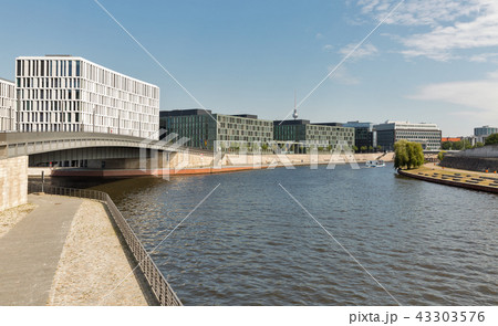 Modern office buildings along the Spree river Modern office buildings along the Spree river 43303576
