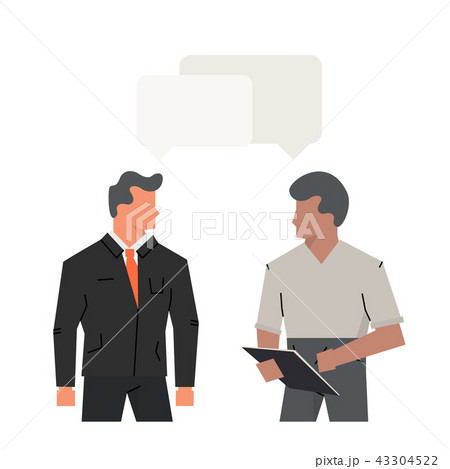 Vector concept interviews by candidate, dialogue of office men. Job interview CEO or HR officer and Vector concept interviews by candidate, dialogue of office men. Job interview CEO or HR officer and 43304522