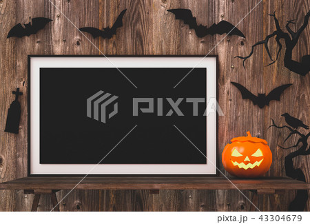 Halloween poster mock up in living room  43304679