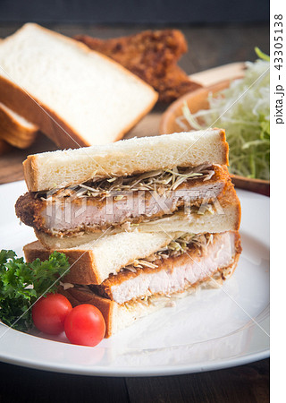katsu-sand, japanese pork cutlet sandwich katsu-sand, japanese pork cutlet sandwich 43305138