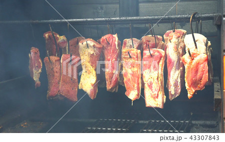 Homemade bacon drying 43307843