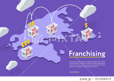Franchising chains store on purple Franchising chains store on purple 43308024