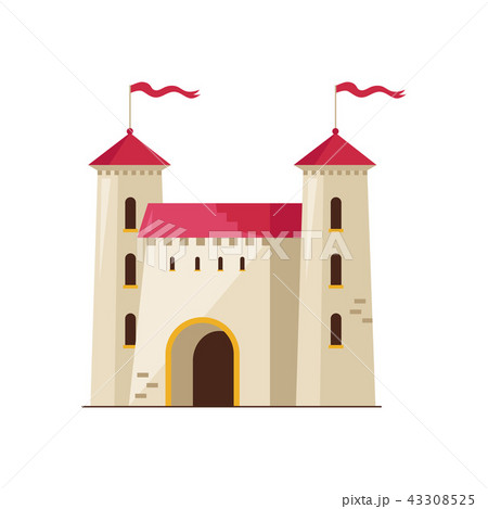 Medieval stone castle isolated icon 43308525