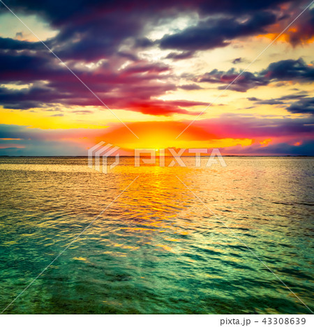 Seaview at sunset. Amazing landscape 43308639