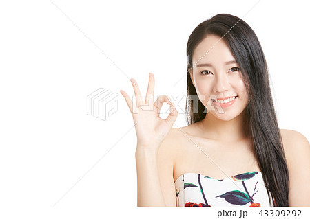 女性　ポートレートシリーズ　ハンドサイン 43309292