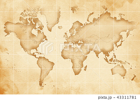手描き 地図 古地図 テクスチャーのイラスト素材