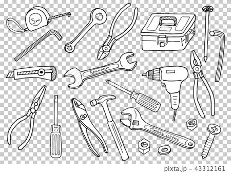 工具のイラストセット（背景白） 43312161