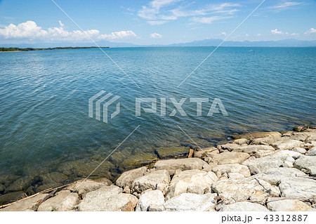 安曇川町横江浜の鴨川勝野園地から見る琵琶湖 43312887