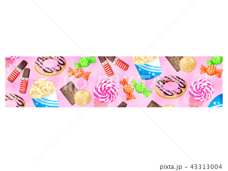 お菓子バナーピンクのイラスト素材