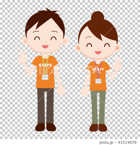 Event staff Orange T-shirt Peace sign Event staff Orange T-shirt Peace sign 43314076