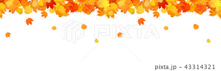 Horizontal seamless header with falling leaves Horizontal seamless header with falling leaves 43314321