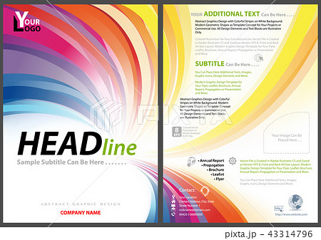 Flyer Template with Colorful Stripes 43314796