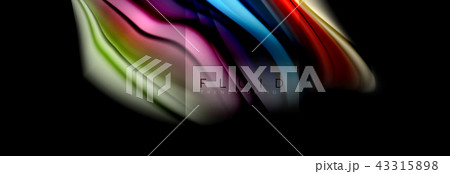 Rainbow fluid abstract shapes, liquid colors design, colorful marble or plastic wavy texture 43315898