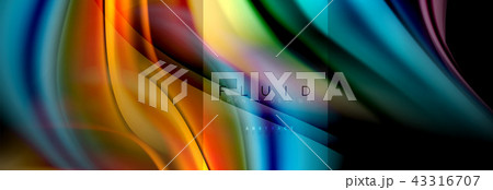 Rainbow fluid abstract shapes, liquid colors design, colorful marble or plastic wavy texture 43316707