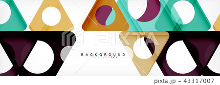 Geometric background, circles and triangles shapes banner. Illustration for business brochure or 43317007