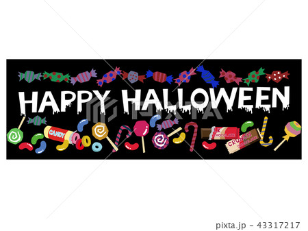 ハローウィーンのバナー。お菓子のバナーのデザイン。 43317217