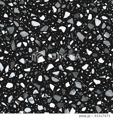 Terrazzo flooring vector seamless pattern in dark colors 43317473