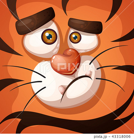 Funny, cute, crazy tiger character. 43318006