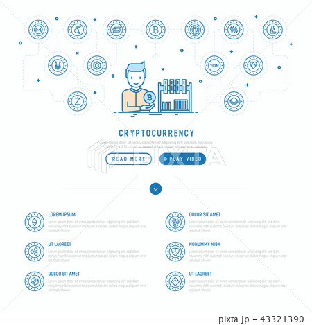 Cryptocurrency concept: man with mining farm 43321390