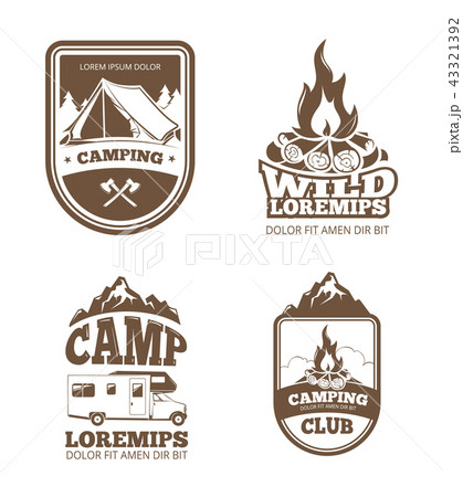 Wilderness and nature exploration vintage vector labels, emblems, logos, badges 43321392
