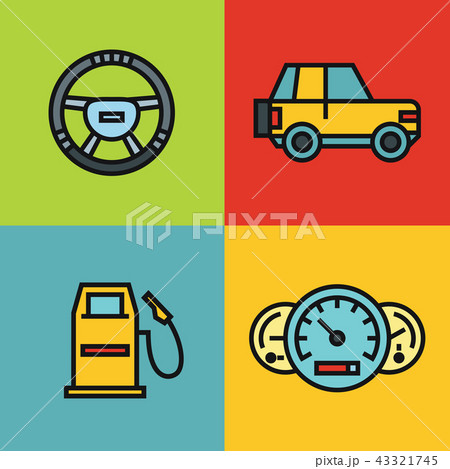 Road tourist color icons 43321745