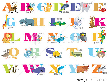 English alphabet for children with cute animals 43321748