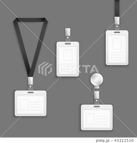 Identification white blank plastic id cards vector set 43322510
