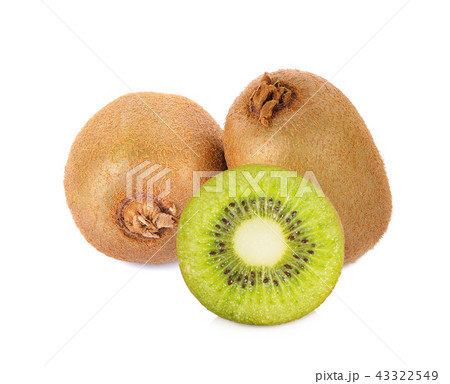 Kiwi fruit isolated on white background, macro 43322549