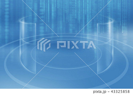 Empty studio 3d space with cylindrical transparent 43325858