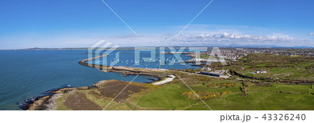 Aerial view of the beautiful coast and cliffs between North Stack Fog station and Holyhead on 43326240